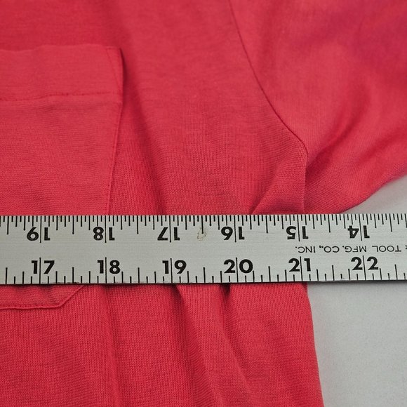 RHM Classic Mens Polo Shirt Size L Coral Solid Short Sleeve Pocket Lightweight - Picture 9 of 10